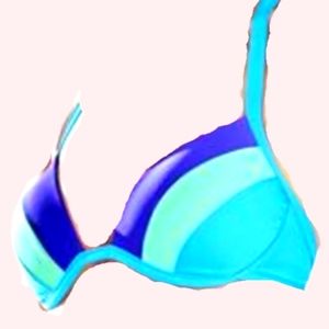 💦Colorblock Push Up Halter - Blue Jay summer wear Beach poolside spandex